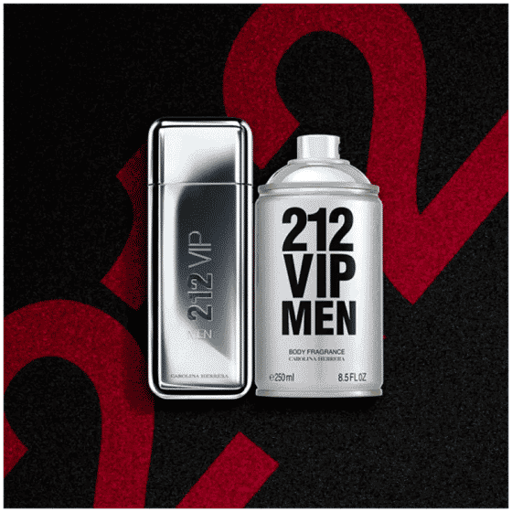 Body Spray Masculino 212 Vip Men Carolina Herrera 250ml - Imagem 3
