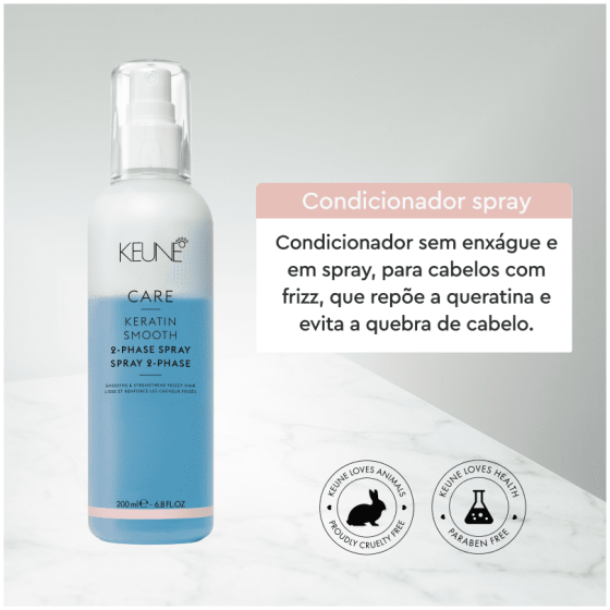 Spray Leave-in 2 Phase Keratin Smooth Keune 200ml - Imagem 2