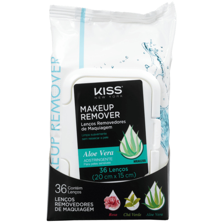 Lenço Demaquilante Aloe Vera Kiss New York