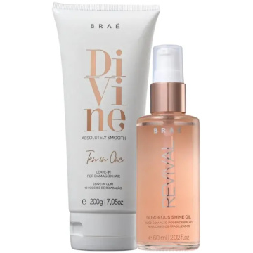 Kit Leave-in Divine 200ml + Óleo Revival Gorgeous 60ml Braé (2 Produtos)