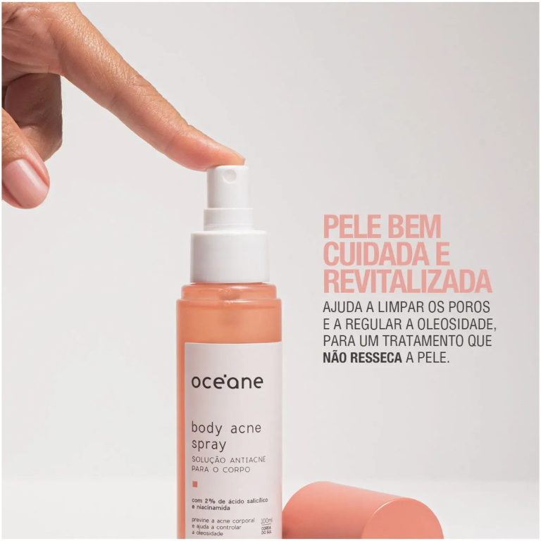 Body Acne Spray Solução Antiacne para o Corpo Océane 100ml - Imagem 4