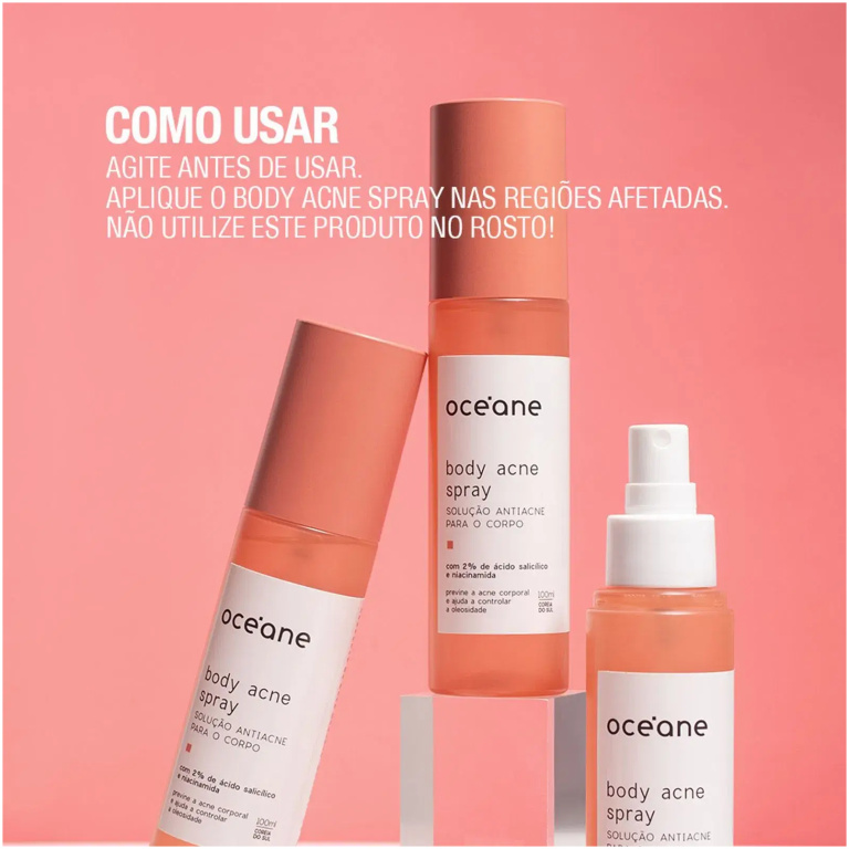 Body Acne Spray Solução Antiacne para o Corpo Océane 100ml - Imagem 5