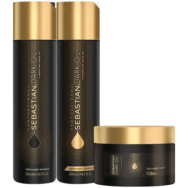 Kit Dark Oil shampoo 250ml + condicionador 250ml + máscara 150ml Sebastian Professional