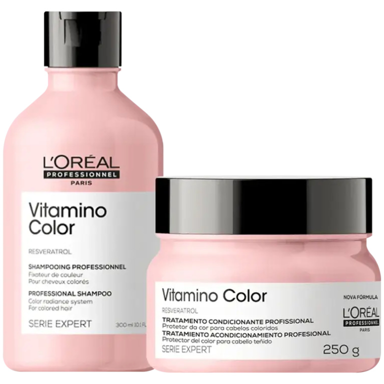 Kit shampoo 300ml + máscara capilar 250g Serie Expert Vitamino Color L'Oréal Professionnel
