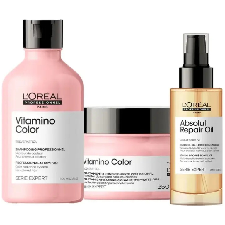 Kit Vitamino Color & Absolut Repair Oil L'Oréal Professionnel (3 Produtos)