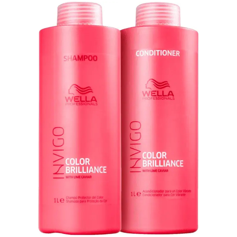 Kit shampoo 1 litro + condicionador 1 litro Invigo Color Brilliance Wella Professionals
