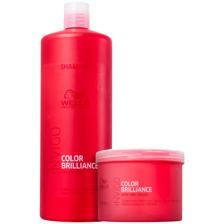 Kit shampoo 1 litro + máscara 500ml Invigo Color Brilliance Wella Professionals