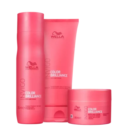 Kit shampoo 250ml + condicionador 200ml + máscara 150ml Invigo Color Brilliance Wella Professionals