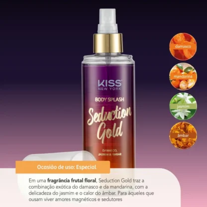 Body Splash Seduction Gold Kiss New York 200ml - Imagem 2