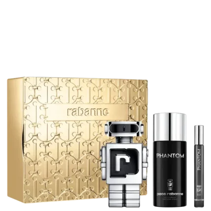 Kit Masculino Phantom Rabanne Eau de Toilette 100ml + desodorante 150ml + travel size 10ml