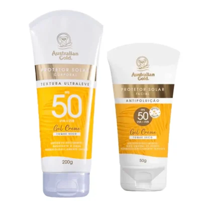 Kit Protetor Solar Corporal 200g + Protetor Solar Facial 50g FPS 50 Australian Gold (2 produtos) - Imagem 2