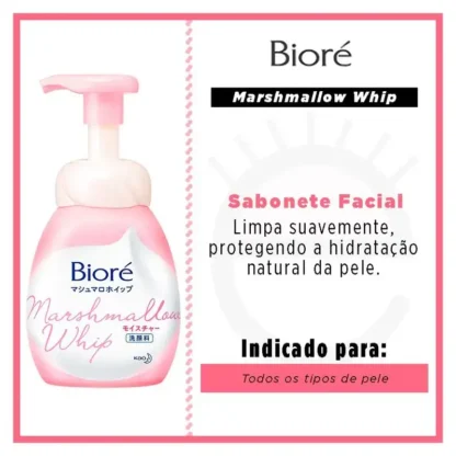 Sabonete Facial Marshmallow Whip Facial Cleansing Moisture Bioré 150ml - Imagem 2