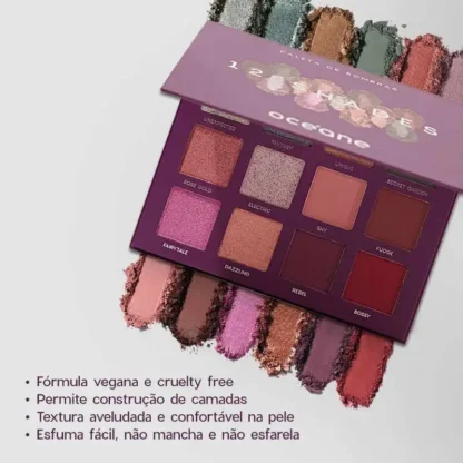 Paleta de Sombras 12 Shades Océane Purple - Imagem 4