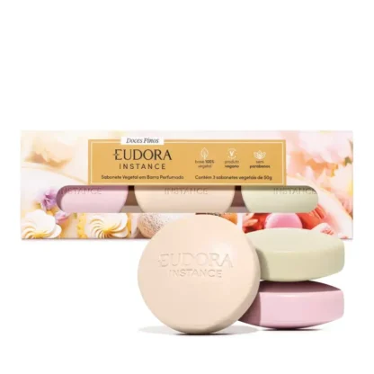 Kit Sabonete em Barra Vegetal Tartelete de Limão 50g + Bombom de Avelã 50g + Macaron de Framboesa 50g Instance Eudora