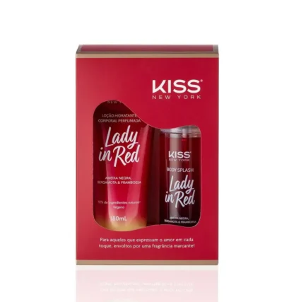 Kit Loção Corporal 180ml + Body Splash 200ml Lady in Red Kiss New York