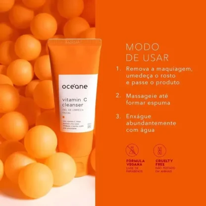 Gel de Limpeza Facial Vitamin C Cleanser Océane 100ml - Imagem 3
