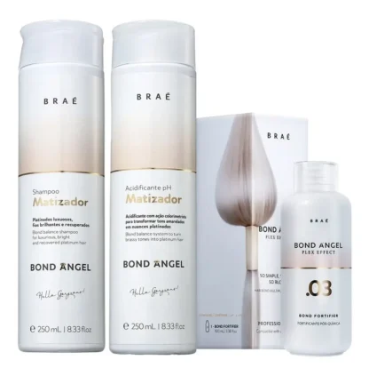 Kit Shampoo 250ml + Condicionador 250ml + Plex Effect 100g Bond Angel Matizador pH Braé