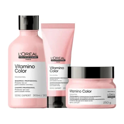 Kit shampoo 300ml + condicionador 200ml + máscara 250g Serie Expert Vitamino Color L'Oréal Professionnel