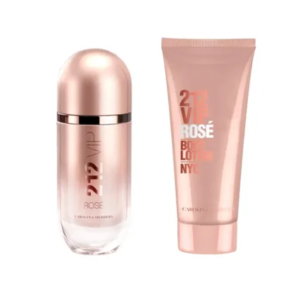 Kit Feminino 212 Vip Rosé Carolina Herrera Eau de Parfum 80ml + Loção Corporal 100ml - Imagem 2