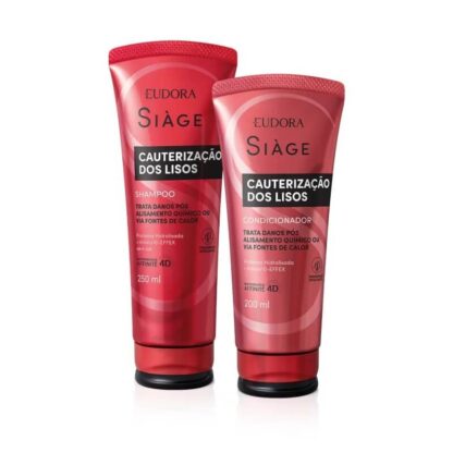 Kit Shampoo 250ml + Condicionador 200ml Cauterização dos Lisos Siàge Eudora