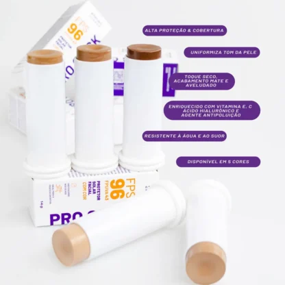 Protetor Solar em Bastão com Cor Pro Stick FPS96 Pink Cheeks 14g - Imagem 2