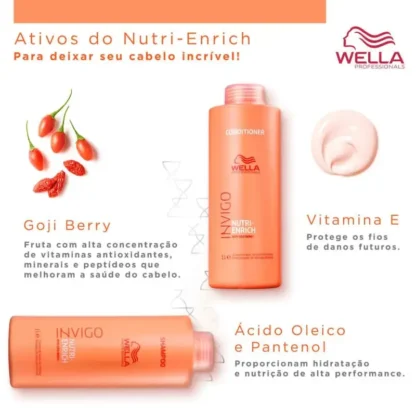 Kit Shampoo 1L + Condicionador 1L Invigo Nutri-Enrich Wella Professionals - Imagem 2