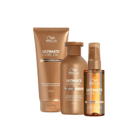 Kit Shampoo 250ml + Condicionador 200ml + Óleo Reconstrutor 100ml Ultimate Luxe Oil Wella Professionals