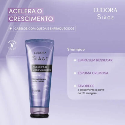 Shampoo Acelera Crescimento Siàge Eudora 250ml - Imagem 2