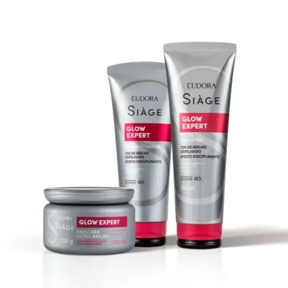 Kit Shampoo 250ml + Condicionador 200ml + Máscara 250g Glow Expert Siàge Eudora
