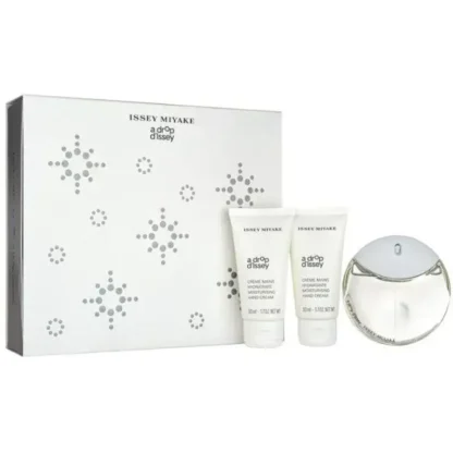 Kit Feminino A Drop D'Issey Issey Miyake Eau de Parfum 50ml + 2x Creme Para Mãos 50ml *