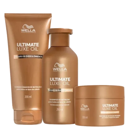 Kit Shampoo 250ml + Condicionador 200ml + Máscara 150ml Ultimate Luxe Oil Wella Professionals