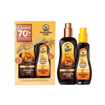 Kit Protetor Solar Corporal + Bronzeador Instant Bronzer Australian Gold