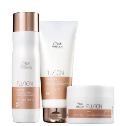 Kit Shampoo 250ml + Condicionador 200ml + Máscara 150ml Fusion Wella Professionals