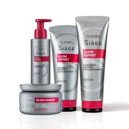 Kit Shampoo + Condicionador + Máscara + Leave-in Glow Expert Siàge Eudora