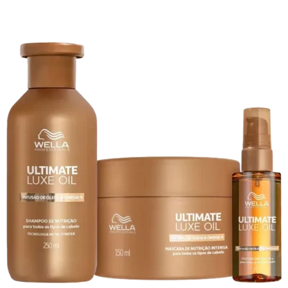 Kit Shampoo 250ml + Máscara 150ml + Óleo 100ml Ultimate Luxe Oil Wella Professionals