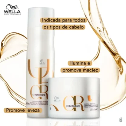 Kit Shampoo 250ml + Máscara 150ml Oil Reflections Wella Professionals - Imagem 2