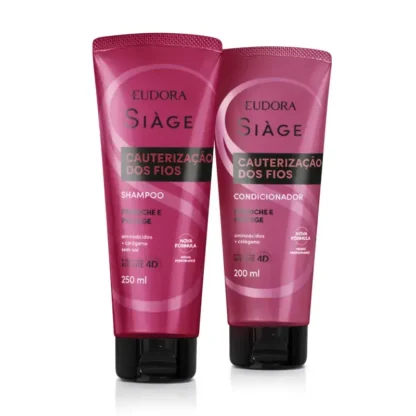 Kit Shampoo 250ml + Condicionador 200ml Cauterização dos Fios Siàge Eudora