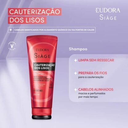 Shampoo Cauterização dos Lisos Siàge Eudora 250ml - Imagem 2
