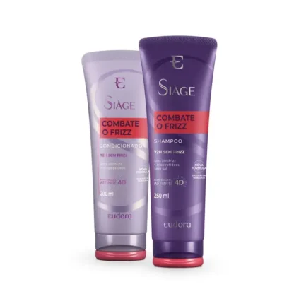 Kit Shampoo 250ml + Condicionador 200ml Combate o Frizz Siàge Eudora