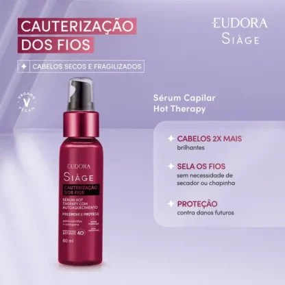 Sérum Capilar Hot Therapy Cauterização dos Fios Siàge Eudora 60ml - Imagem 2