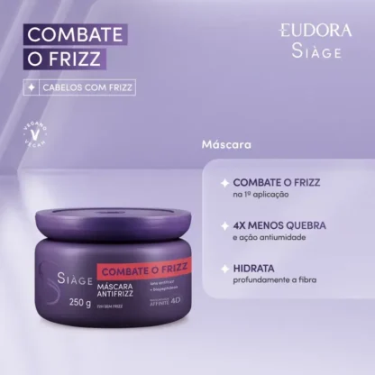 Máscara Combate o Frizz Siàge Eudora 250g - Imagem 2