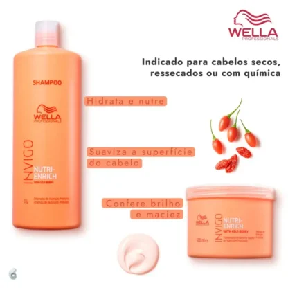 Kit Shampoo 1L + Máscara 500ml Invigo Nutri-Enrich Wella Professionals - Imagem 2