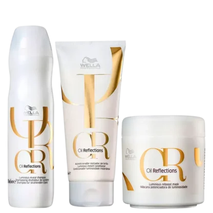 Kit Oil Reflections Shampoo 250ml + Condicionador 200ml + Máscara 150ml Wella Professionals