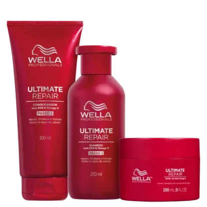Kit Ultimate Repair Shampoo 250ml + Condicionador 200ml + Máscara 150g Wella Professionals