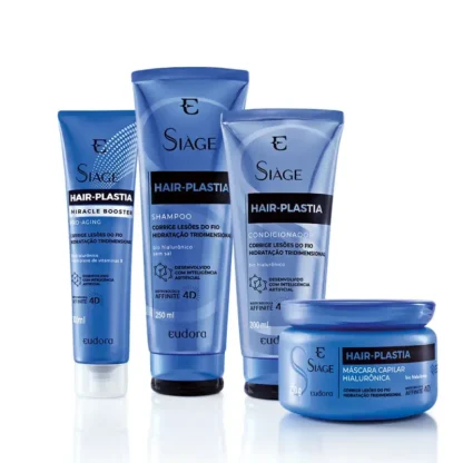 Kit Shampoo 250ml + Condicionador 200ml + Máscara 250g + Booster 100ml Hair Plastia Siàge Eudora