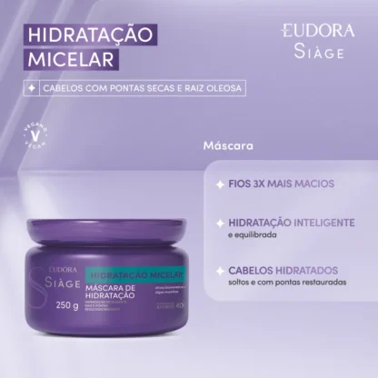 Mascara Hidratação Micelar Siàge Eudora 250ml - Imagem 2