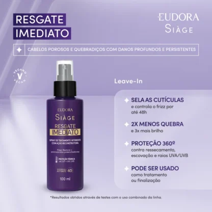Leave-in Resgate Imediato Siàge Eudora 100ml - Imagem 2