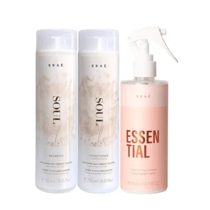 Kit Shampoo 250ml + Condicionador 250ml + Leave-in Essential 260ml Soul Color Braé