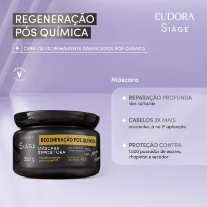 Mascara Regeneração Pós Química Siàge Eudora 250g - Imagem 2