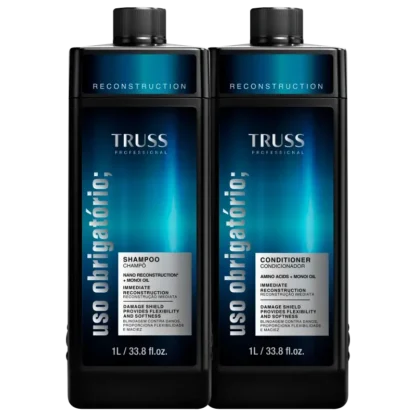 Kit Shampoo 1 Litro + Condicionador 1 Litro Uso Obrigatório Truss